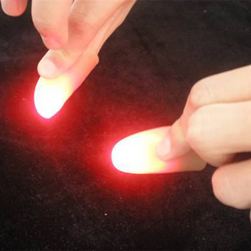 Otress 2 шт. волшебный светящийся пальцы Игрушечные лошадки красный свет фокус инструмент мини анти стресс