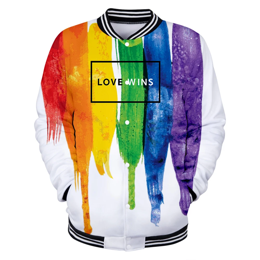 Женская/мужская бейсбольная куртка Lgbt с 3D принтом модная длинными рукавами