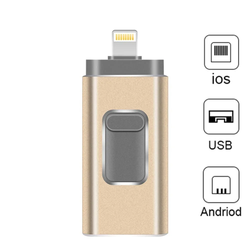 Флэш-накопитель для iPhone флэш-накопитель 3-в-1 Lightning OTG скачок привод USB 3,0 флеш-накопитель 256 ГБ флеш-накопитель совместим с Apple iPad PC
