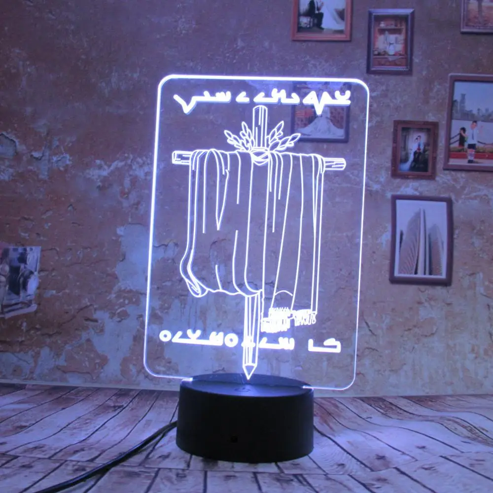 3D ночник Yahushua светодиодный визуальный акриловый Настольный светильник USB пульт