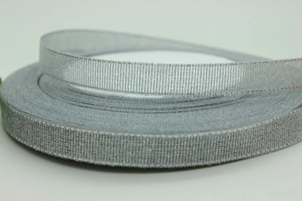 Металлическая лента с золотистыми и серебристыми блёстками 5 рулонов/партия 3/8 г.