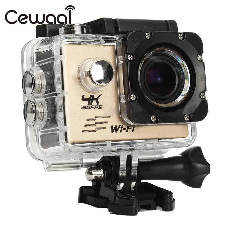 Цена Экшн-камера Cewaal Ultra HD 4K, 25 кадров/с, Wi-Fi, 2,0 дюйма, 170D, водонепроницаемая