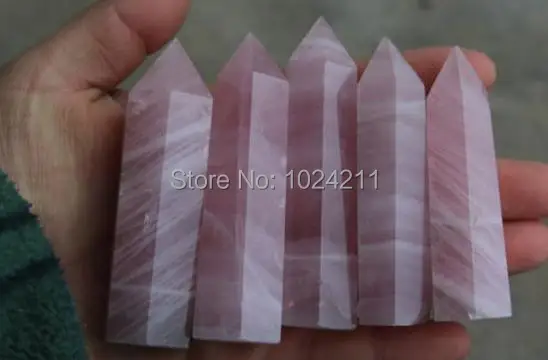 

Natural rose quartz crystal wand POINT HEALING/