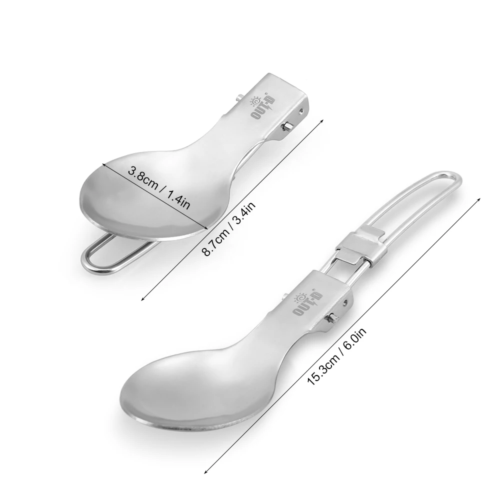 Складной шпатель ложка Вилка Еда Turner Открытый Отдых большая Spork Пикник шпатель Нержавеющая сталь Пособия по кулинарии посуды Кухня посуда