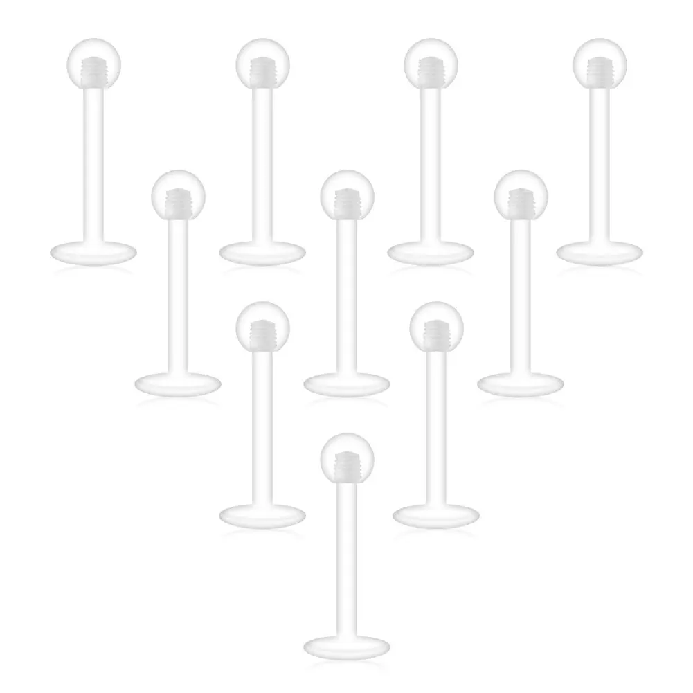 Прозрачные гибкие акриловые серьги 16 г с УФ лампой 3 мм|Украшения для тела| |