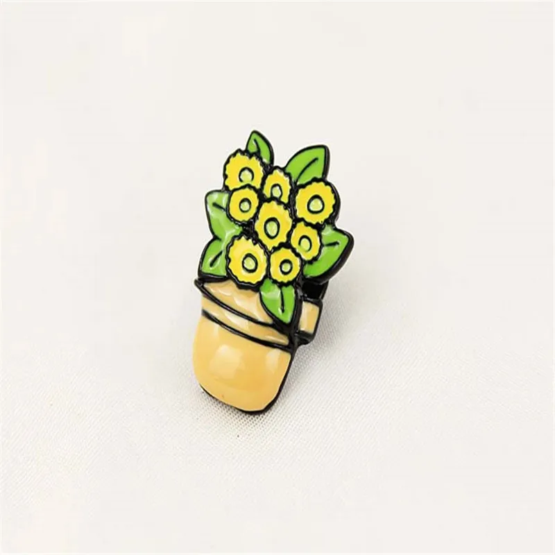 2017 free shipping fashion new ladies jewelry pin Potted badge zinc alloy golden wild girl brooch wholesale sets | Украшения и