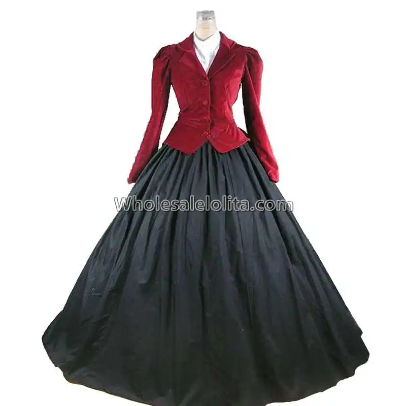 Бархатное платье премиум-класса в викторианском стиле эдвардянь аббатском