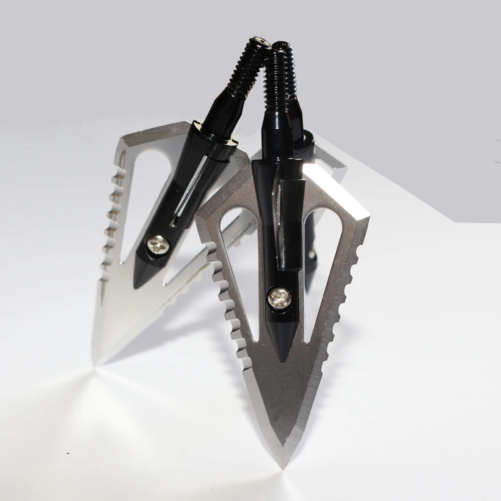 Шт. 12 шт. Broadheads Bone Охота Arrowhead 4 лезвия стрельба из лука сталь Черная стрела релиз