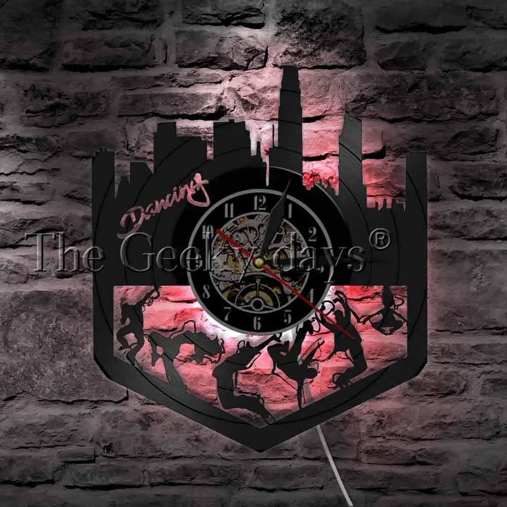 В стиле хип хоп для уличных танцев Wall Art Танцы вечерние украшения настенные часы брейк данса Винтаж