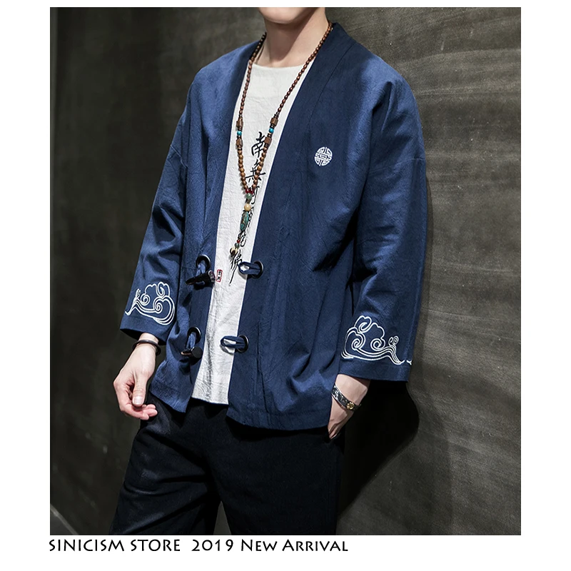 Sinicism Store Мужская Уличная одежда облачные кимоно рубашки 2019 мужские s Harajuku пэчворк