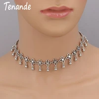 tenande vintage bohemian tattoo clavicle chain necklaces beads flowers tassel necklaces pendants for women charm jewelry gifts