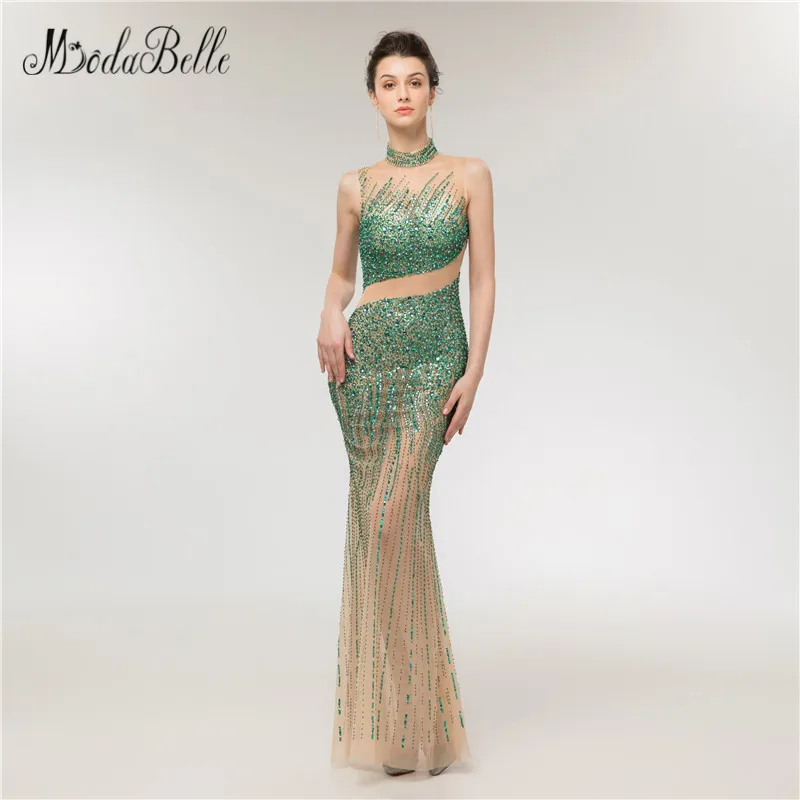 Modabelle 2018 новые тяжелые платья для выпускного вечера с бисером высоким воротом