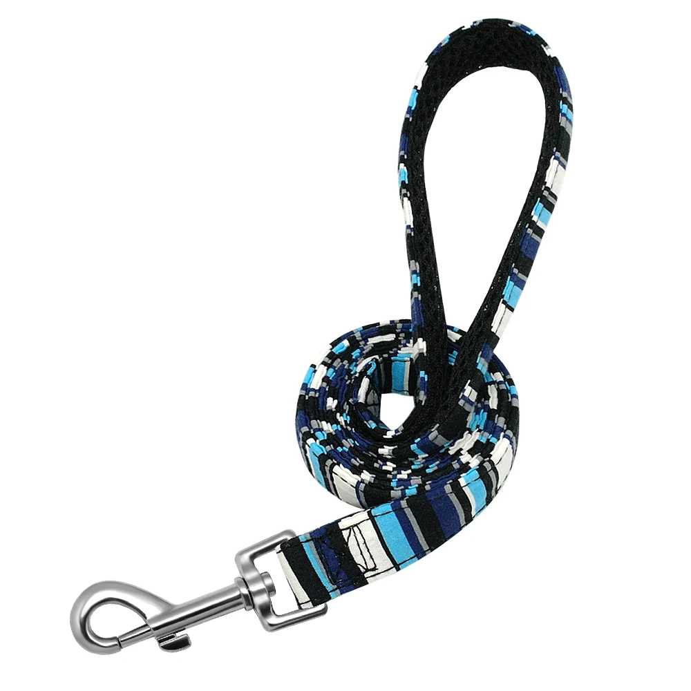 Blue Strip Сверхмощный поводок для собак, нейлоновый поводок с принтом для собак, поводок для прогулок 120 см для маленьких, средних и больших собак, кошек, чихуахуа, питбуля - Цвет: Blue Strip