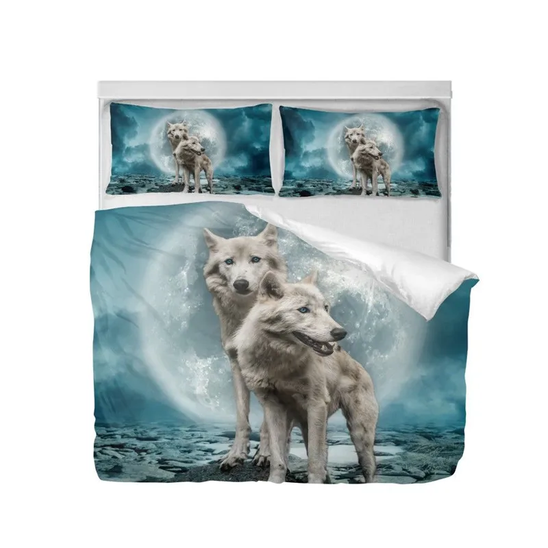 Комплект постельного белья модный крутой милый животное собака кошка Волк 3D