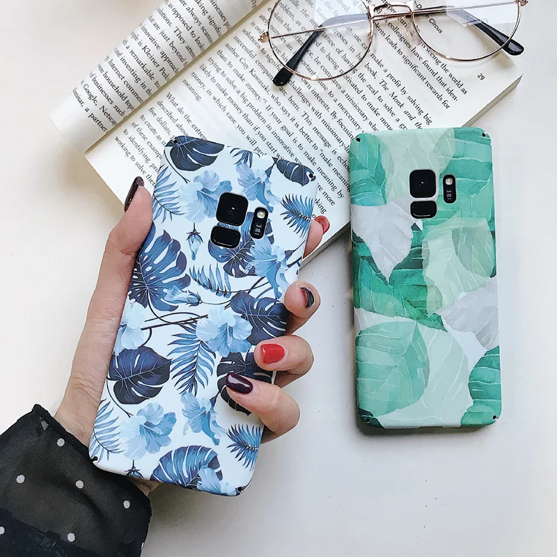 Kisstop Fashion Phone case For Samsung Galaxy S10 S9 S8 Plus S7 Marble Flower Image Cover Lite Edge Note 8 9 |