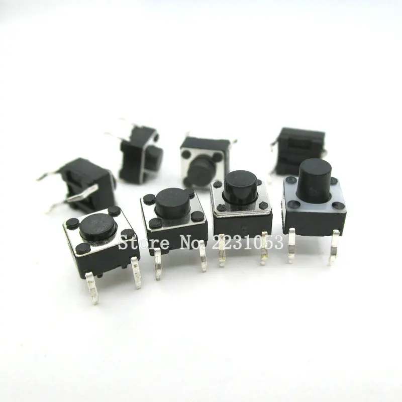 

100 шт./лот 6*6*5 мм сенсорный выключатель света DIP4 ВКЛ./ВЫКЛ. Сенсорная Кнопка Микропереключатель 6*6*5 кнопок DIP 4pin