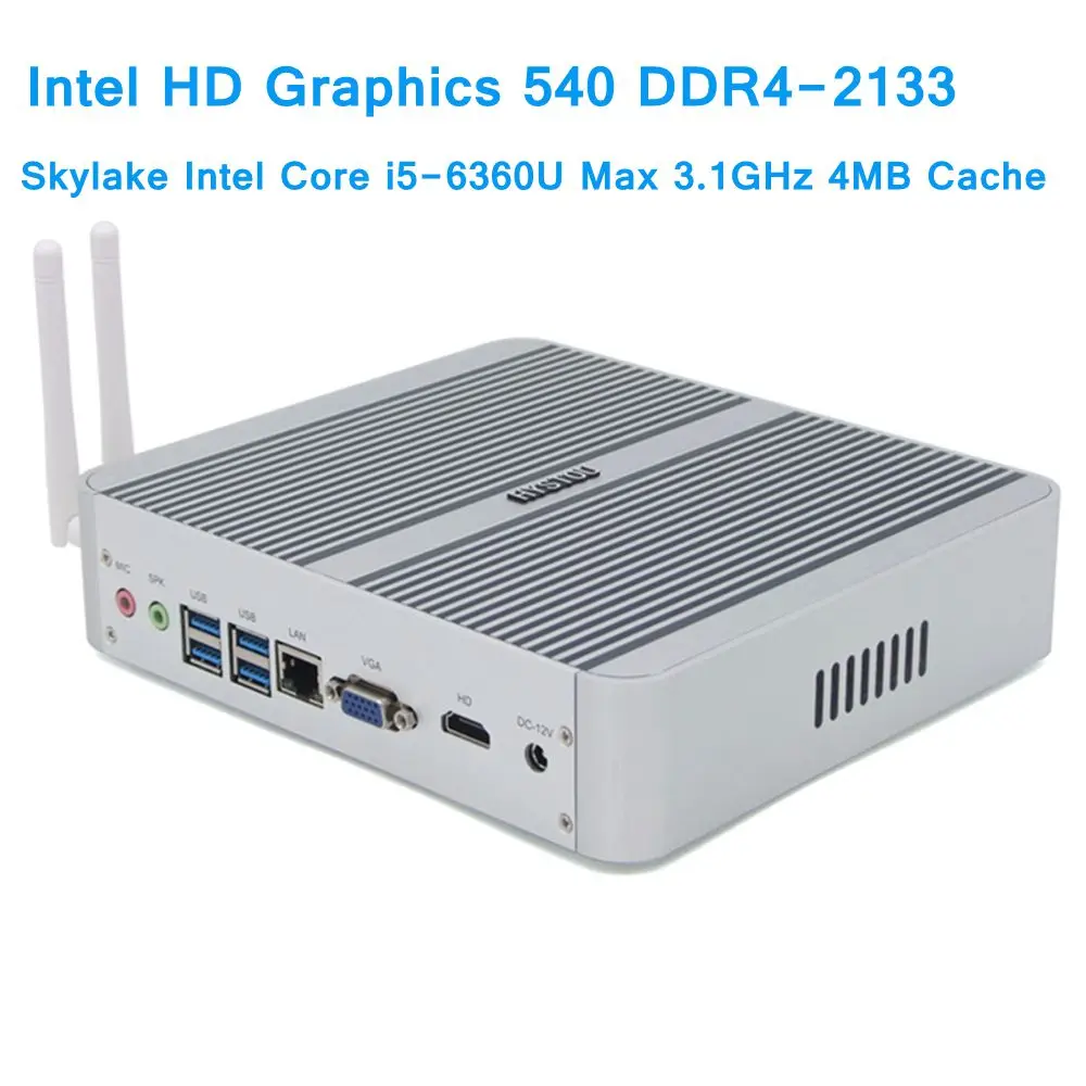 Мини ПК Skylake Intel Core i5 Windows 10 поддержка DDR4 Max 3 1 ГГц 32 ГБ памяти 6260U безвентиляторный