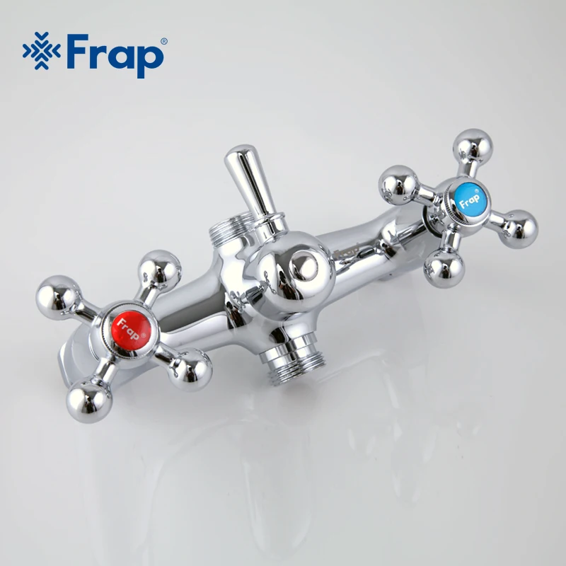 

Frap Wall mounted shower set hand shower bathroom double handle dual hole shower faucet with 36cm nose F2619