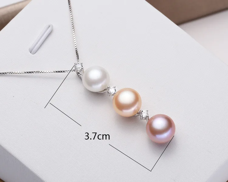 [MeiBaPJ] Очень красивое ожерелье из натурального жемчуга с жемчугом Элегантное ожерелье из стерлингового серебра 925 пробы с цветным жемчугом для женщин
