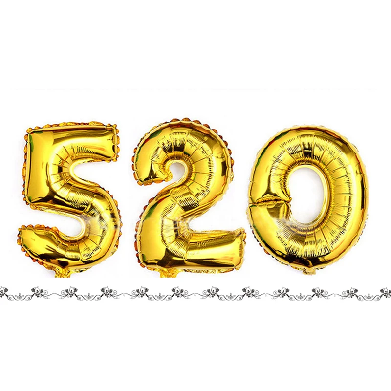 1 шт 32 дюйма Золотое серебряное число шар цифра фольги гелиевые шары День
