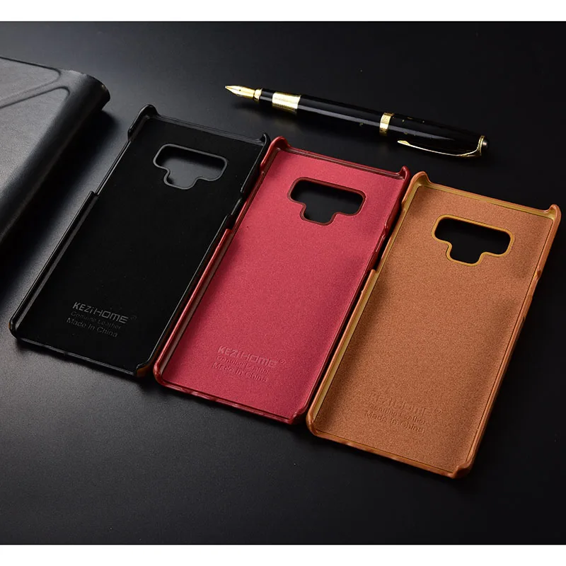 Case for Samsung Galaxy Note 9 KEZiHOME Two Colors Genuine Leather Hard Back Cover For Note9 with Card Pocket | Мобильные телефоны