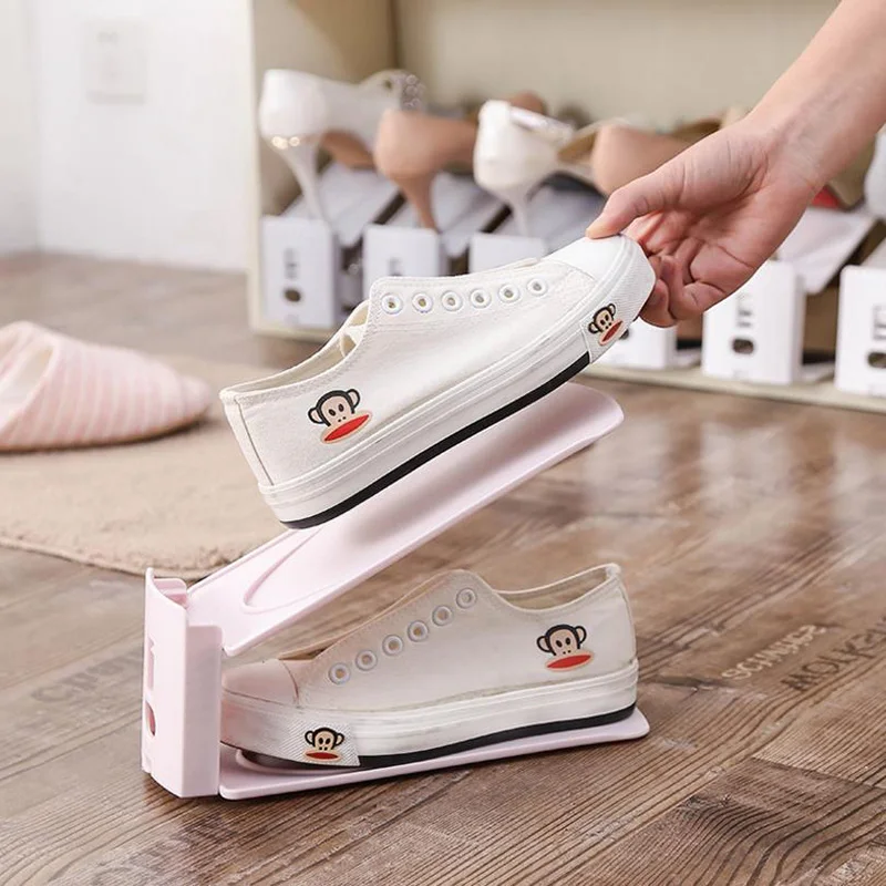 Durable Plastic Double Shoe Storage Rack Living Room Convenient Shoebox Shoes Organizer Stand Shelf Save Space | Дом и сад