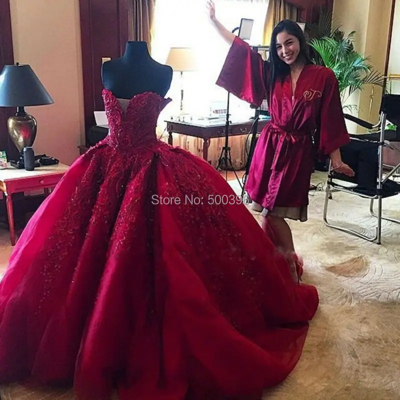 Вернуться узелок красивая бальное платье красный свадебное 2016 vestido де noiva милая с