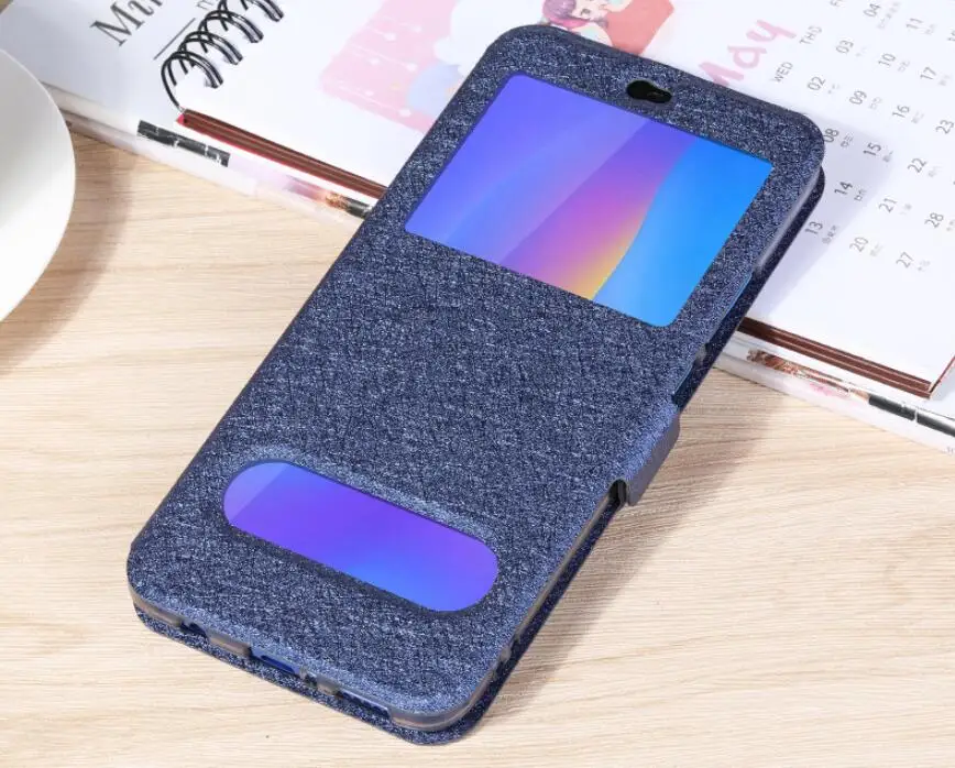 blue Роскошный флип-чехол с быстрым ответом для Meizu note 9 16X чехол с окошком для просмотра откидной кожаный чехол для Meizu 16 Plus чехол для телефона - Цвет: blue