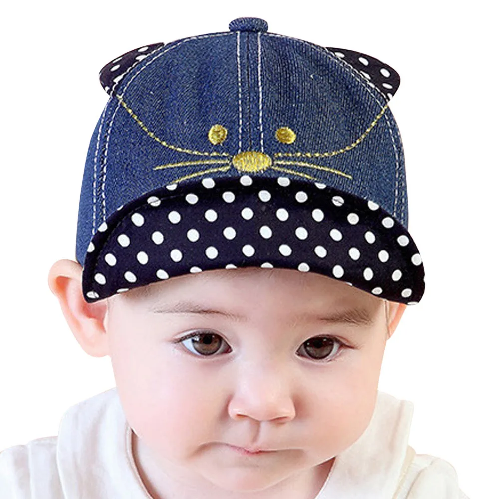 Милая комфортная шапка для новорожденных детей фуражка с изображением котенка |
