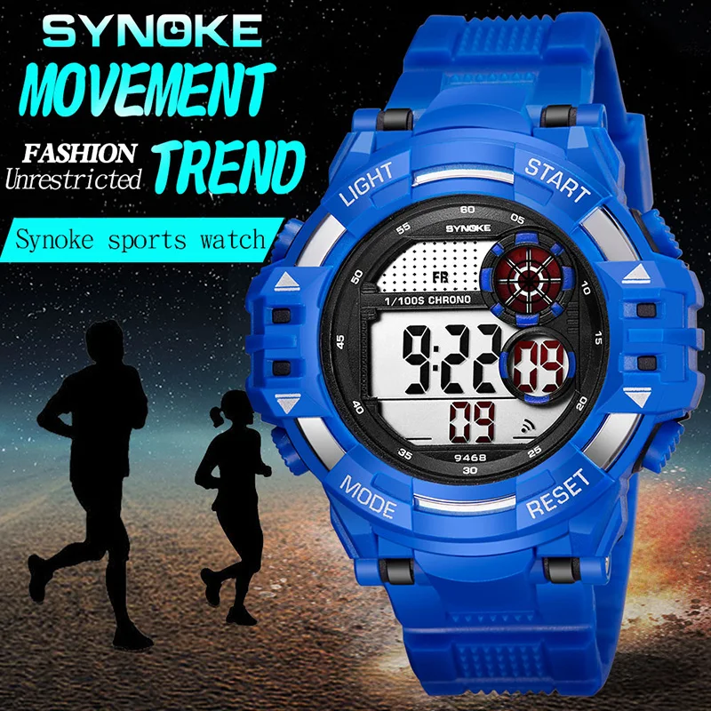 SYNOKE мужские часы светодиодный цифровой спортивные наручные электронные