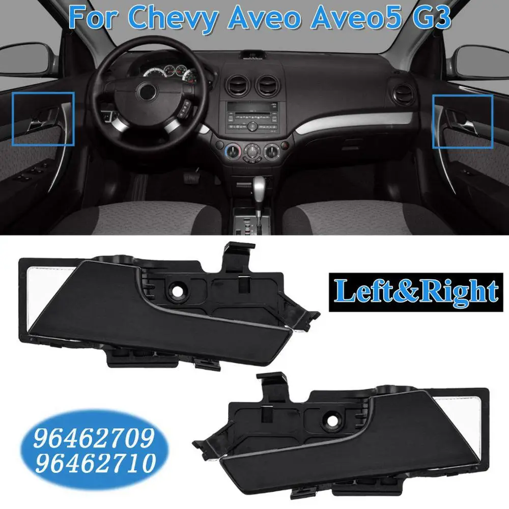 Black 1 пара Левая Правая сторона LH& RH Межкомнатная дверная ручка для Chevrolet/Aveo/Aveo5/Pontiac G3 96462709 96462710 - Цвет: Black