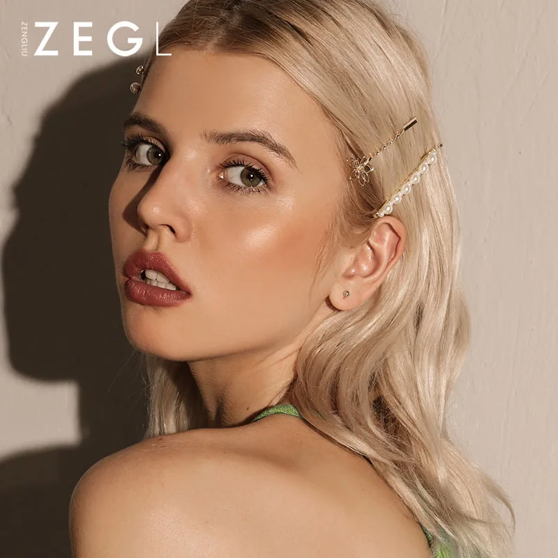 ZEGL двухсекционные заколки для волос для женщин, модные заколки для головы, тиара, аксессуары для волос, заколки для волос