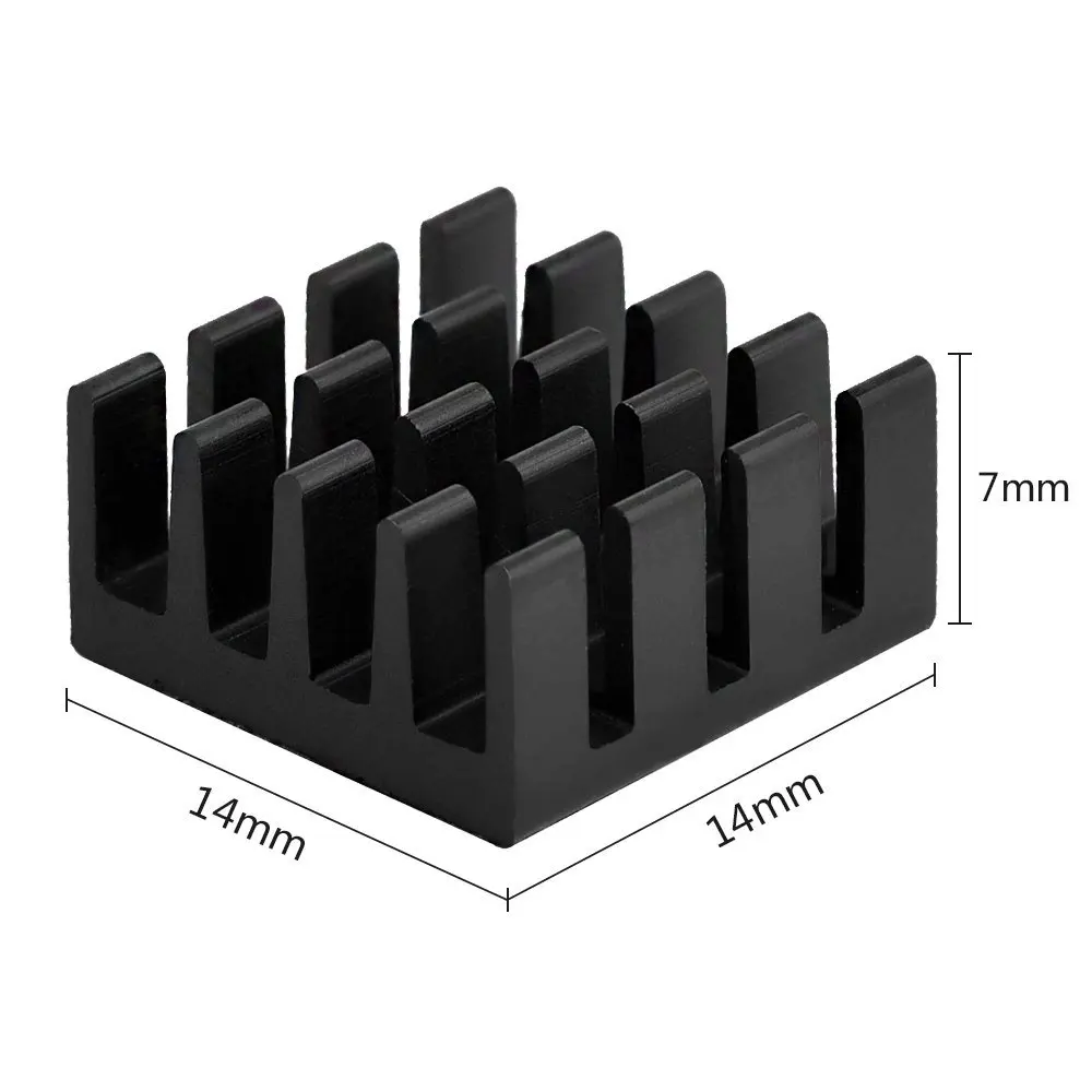 [MOQ 100 pcs ]Set of 2pcs Black Aluminum Heatsink Heat Sinks Cooler Cooling Kit for Raspberry Pi 3 2 Model B+ | Компьютеры и офис