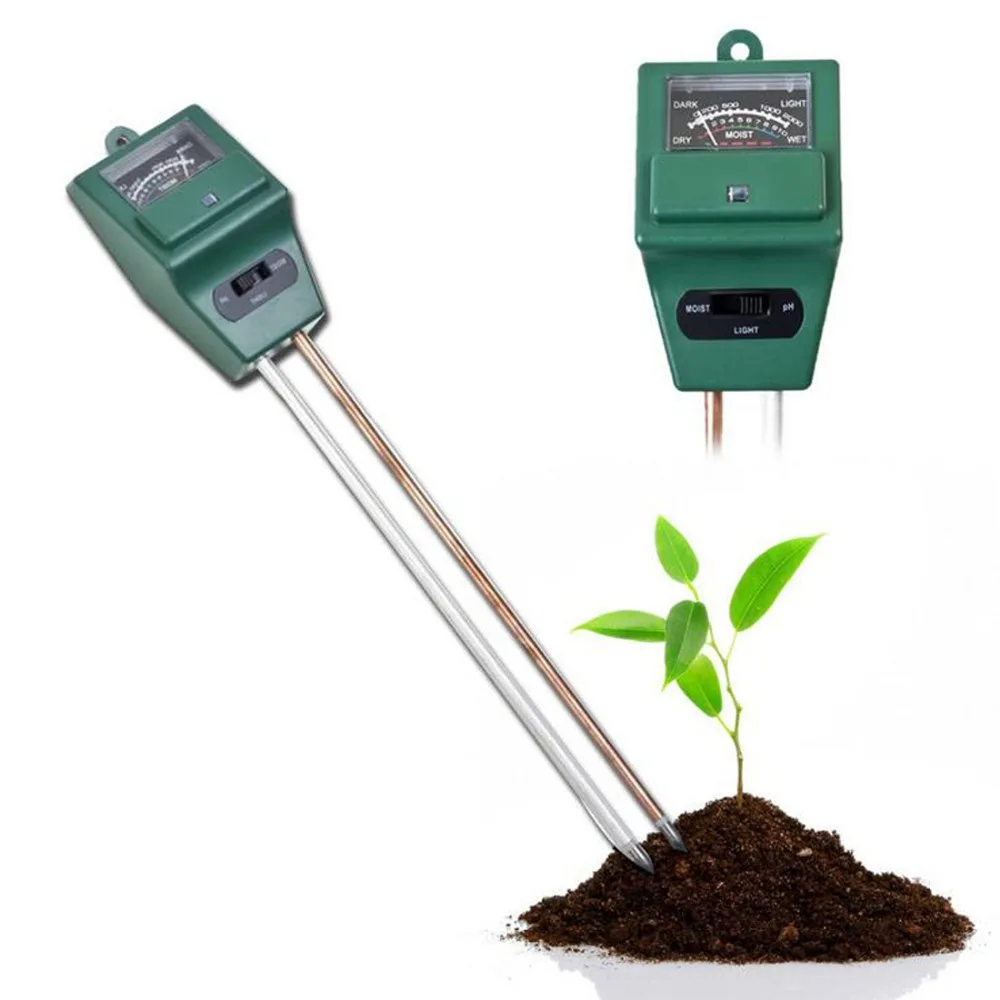 100pcs 3 in 1 Plant Flowers Soil Test Kits PH Tester Moisture Meter Light Illuminance Analyzer Detector Garden Flower | Инструменты