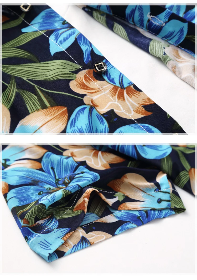 LONMMY плюс размер 6XL мужские рубашки с коротким рукавом Цветы camisas Повседневная