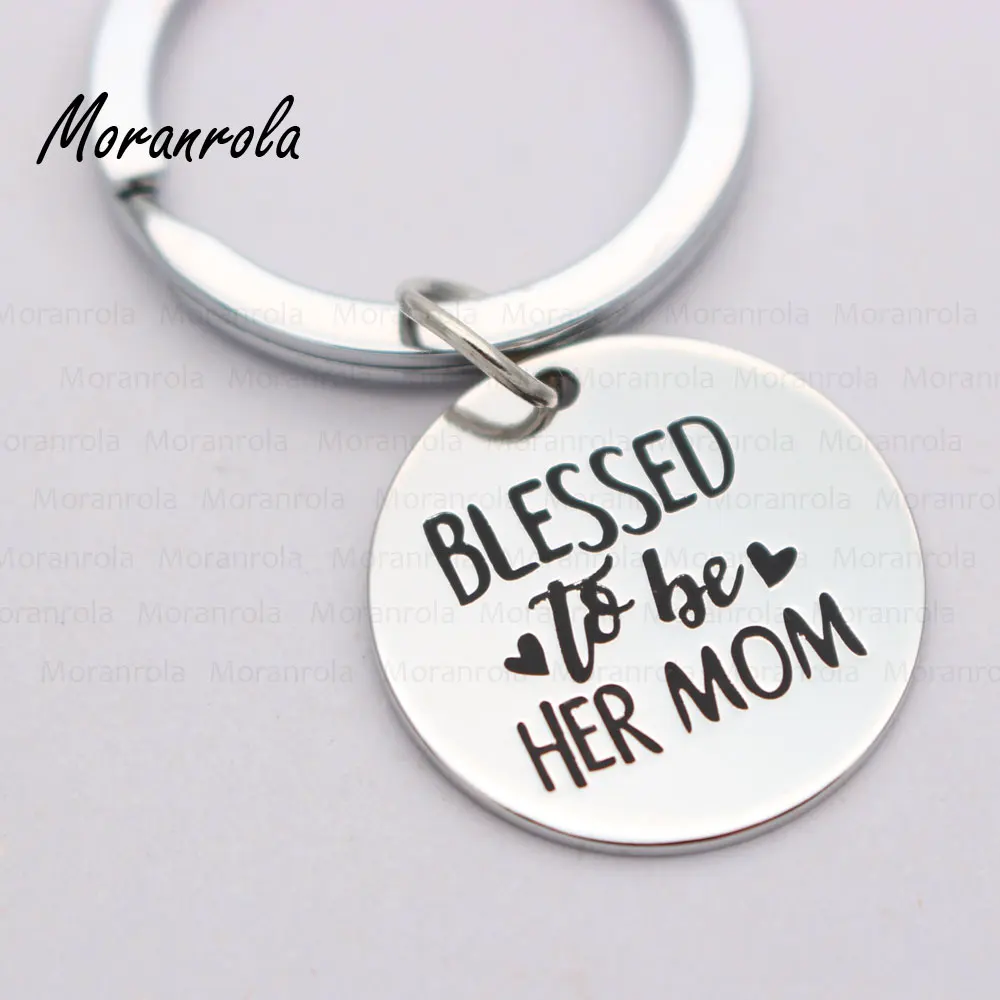 Новый брелок для ключей с надписью Blessed to be her mom очаровательный забавный подарок