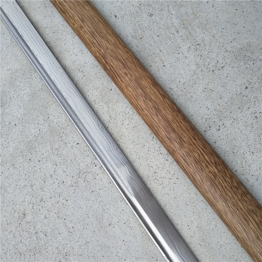 High Quality Stick Jian Sword Katana Groove Very Sharp Damascus Steel Blade Nice