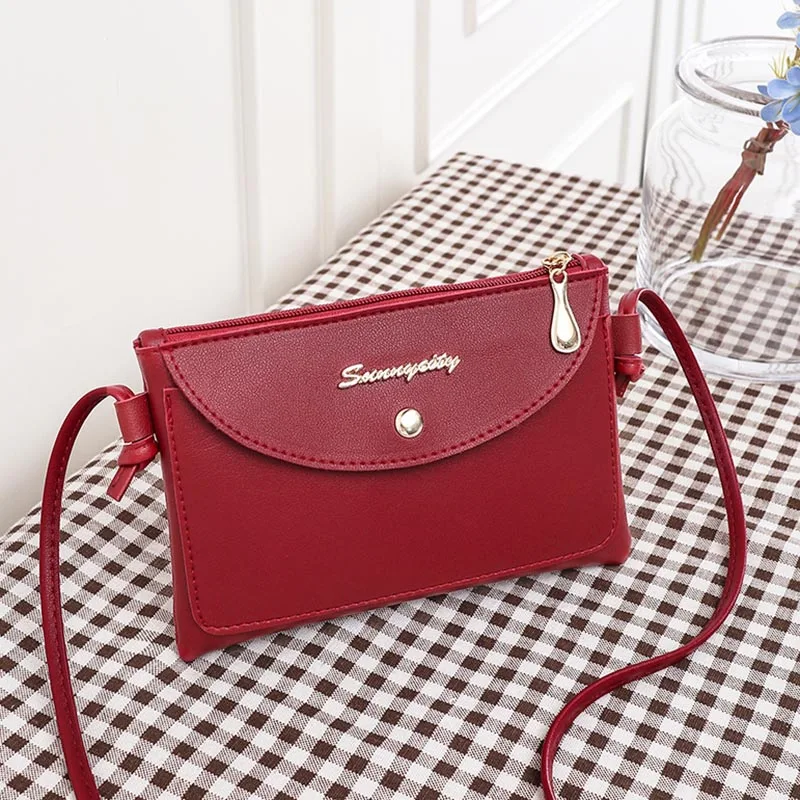 Простая женская сумка мессенджер из искусственной кожи на молнии для девушек