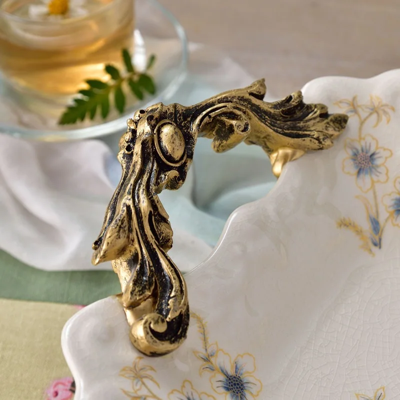 Керамическая тарелка для фруктов в Европейском стиле современный модный простой