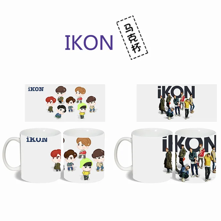 

[MYKPOP]IKON 2nd Album RERURN Mug Coffee Water Milk Ceramic Cup Creative KPOP Fans Collection SA18061215