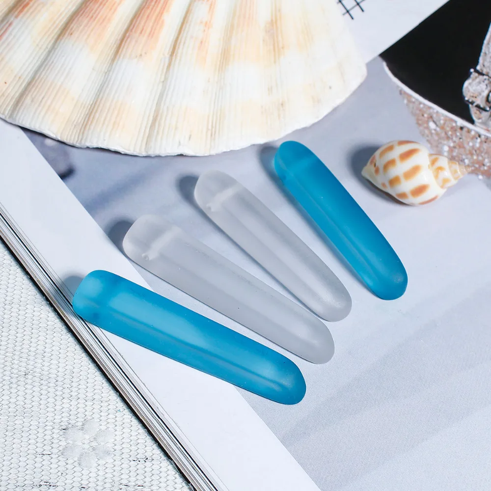 8 сезонов подвески из полимерного морского стекла овальные синие прозрачные