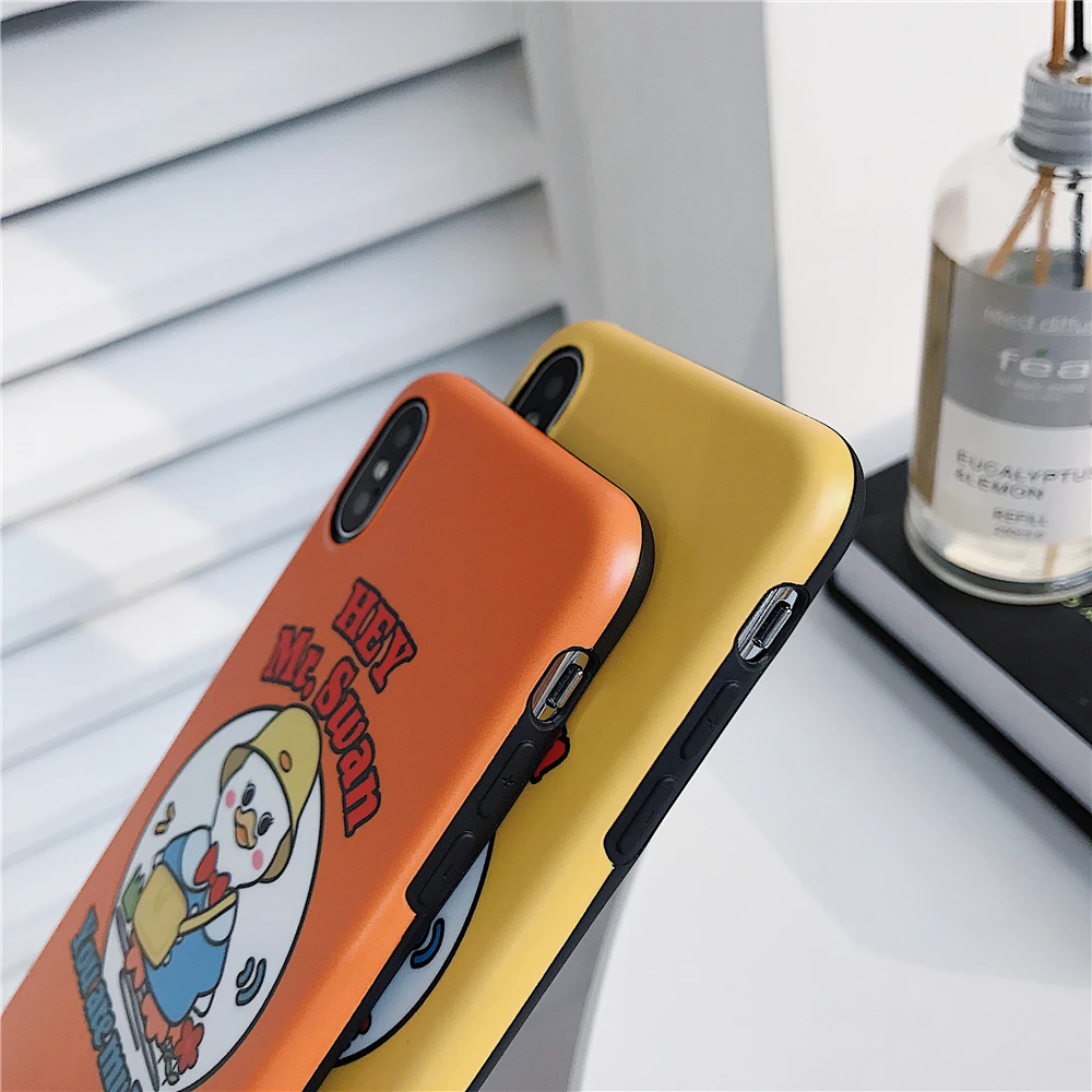 Пара прекрасная утка телефон чехлы для Iphone X 6 6s plus 7 плюс мягкий силиконовый чехол