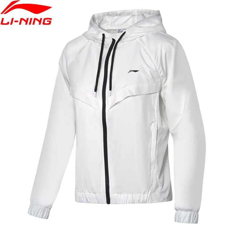 Женская спортивная куртка Li Ning свободная дышащая из полиэстера с капюшоном и
