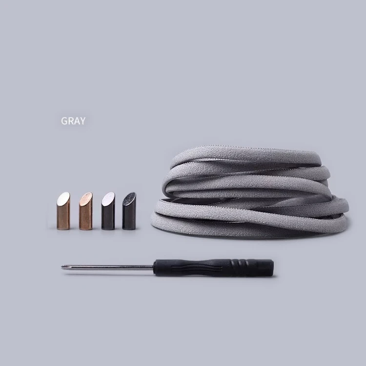 Gray 1 пара шнурков для обуви без завязок, одноцветные полукруглые шнурки, эластичные шнурки для детей и взрослых, быстро скользящие кроссовки, шнурки для обуви, шнурки - Цвет: Gray