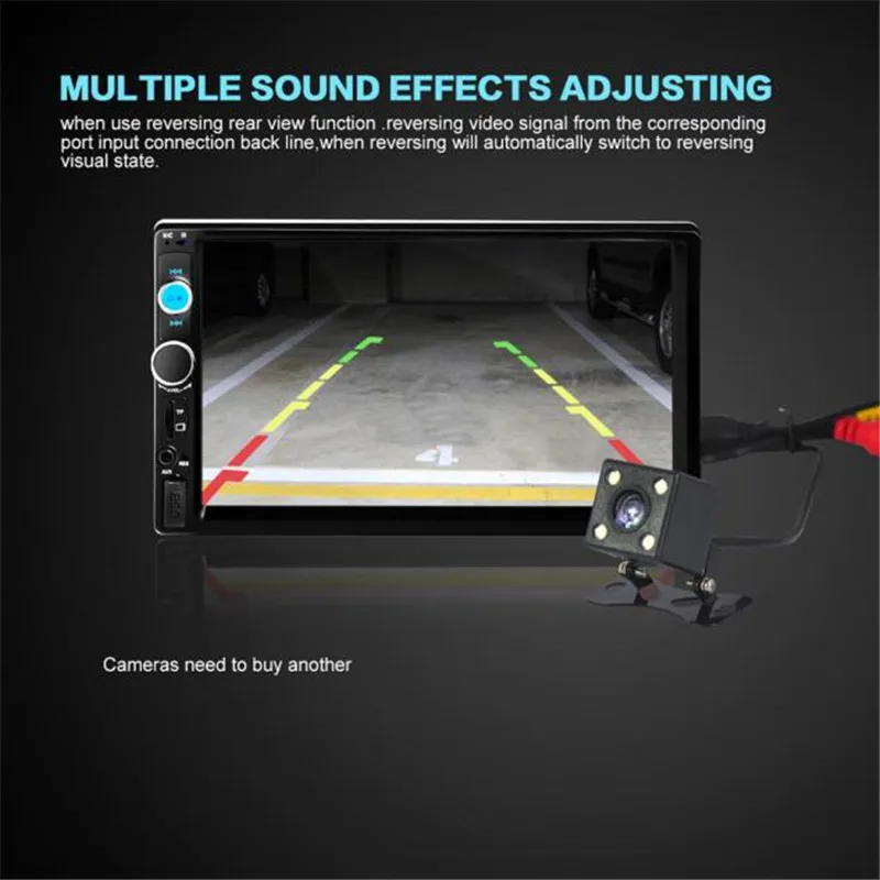 7 ''HD Bluetooth Сенсорный экран автомобильный стерео радио 2 DIN FM/MP5/MP3/USB/AUX+ Камера дропшиппинг Jun0718