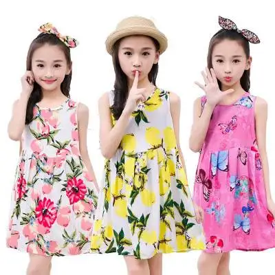 2018 Платье для маленьких девочек брендовые летние пляжные Стиль Цветочный принт