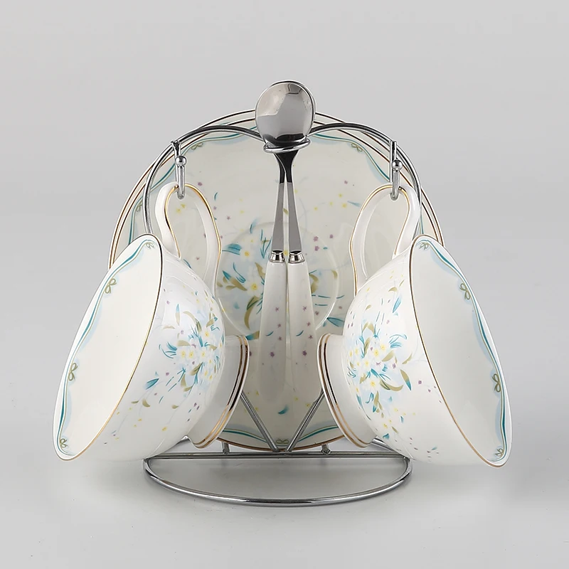 Британская короткая костяного фарфора чайная чашка ложка для блюдца набор 200 мл