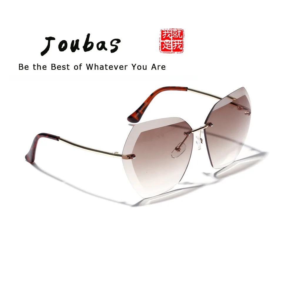 Женские квадратные очки без оправы Joubas градиентные солнцезащитные большого