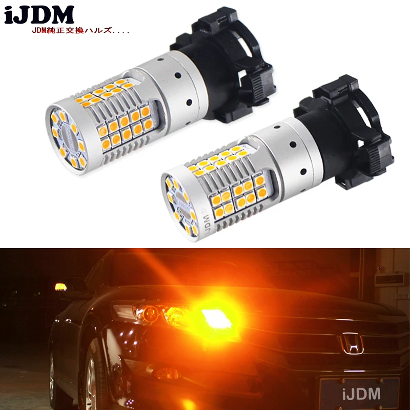 IJDM нет Hyper Flash PY24W светодиодный Canbus автомобиля 12v Светодиодный свет 3030 SMD Желтый для