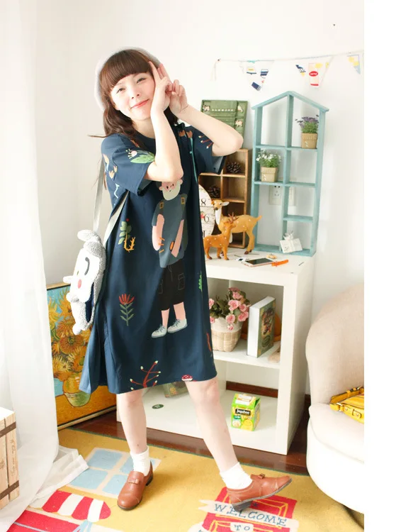 Длинное платье рубашка летняя Новинка повседневные женские футболки с круглым